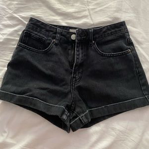 Black Pansun Jean Shorts